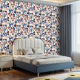 thumbnail image 2 of Peel and Stick Wallpaper Contact Paper Boho Floral Navy Pink Orange Geometric Shapes Abstract Patterns Self Adhesive and Removable 17.7in x 118in, 2 of 8