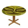 thumbnail image 3 of nygtbtfer Tropical Flowers Green Fitted Round Tablecloth Table Cloth with Elastic Edge Wipe Clean Table Cover for Indoor Outdoor  38-42, 3 of 8
