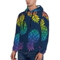 thumbnail image 3 of Rateoe Abstract Bright Pineapple Fruit Retro Pattern Mens Hoodie, Pullover Hooded Sweatshirt, Kangaroo Pocket Hoodie Ideal for Daily Wear, Travel and Home-Medium, 3 of 7