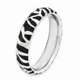 thumbnail image 3 of 925 Sterling Silver Stackable Expressions Polished Enameled Animal Print Ring Size: 6; for Adults and Teens; for Women and Men, 3 of 5