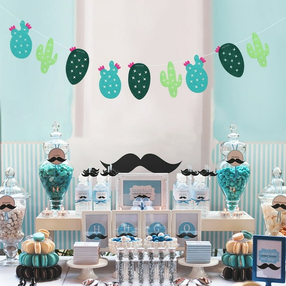 HONITANO Non Woven Cactus Banner 118.11 in Long for Tropical Party and Wedding Decorations 1Pack