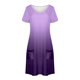 thumbnail image 4 of Vestido Corto de Verano Moda Gradiente Corto de Manga en V Cuello Vestido Casual, Poliéster Ligero de Verano, Lavado de Manos, 4 of 8