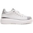 thumbnail image 2 of Replay Aromas Women's Lace Up Leather Glitter Platform Sneakers In White Size 7, 2 of 6