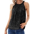 thumbnail image 2 of Tank Tops for Women Sequin Suspender Party Neck Suspender Vest Tank Tops, 2 of 8