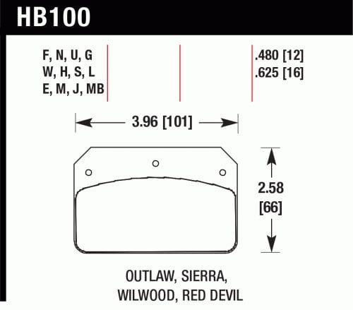 Hawk Performance HB100F.480 High Performance Street Disc Brake Pad HPS