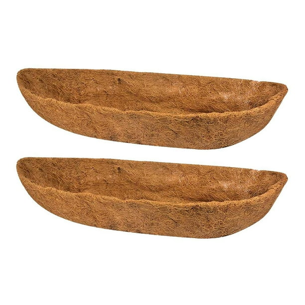 2Pcs Natural Trough Shaped Coco Liners Planter Pots Inserts Liner