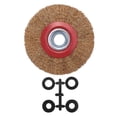 thumbnail image 1 of Rueda de cepillo de alambre para pulidora de banco + anillos adaptadores reductores, 5 pulgadas 125 mm, 1 of 5