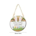 thumbnail image 3 of OAVQHLG3B Easter Round Wooden Hanging Sign, Bunny Welcome Wooden Plaque For Front Door, Porch, Outdoor Indoor, Farmhouse Wall Decor Party Favor & Decorations, 3 of 6