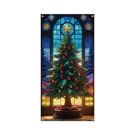 HCBY Merry Christmas Door Cover New Year Decorations Xmas Background Banner Xmas Door Hanging Covers for Front Porch Home Indoor Outdoor New Year Decoration (Comprehensive#31)