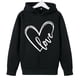 thumbnail image 4 of Sudadera con capucha y estampado de corazón de San Valentín, sudadera de manga larga para niños y niñas, chaqueta para niñas de talla mediana y grande., 4 of 7