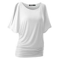 thumbnail image 2 of Doublju Womens Short Sleeve Dolman Drape Loose Fit Tunic Top(Plus Size Available), 2 of 5