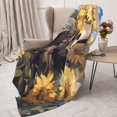 thumbnail image 3 of Sikiie Clear Sky Cute Sunflower Panda Cozy Flannel Fleece Throw Blanket: Lightweight & Thick for All Seasons - Perfect for Women, Men, & Kids"60"x50", 3 of 6