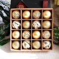 thumbnail image 1 of The Gift Box Containing 16 Pieces 6cm Mixed Shatterproof and Shockproof Christmas Balls and Ornaments, Festive Ornaments, Reusable, Portable, Perfect for Christmas Tree Decoration, 1 of 5