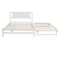 thumbnail image 5 of Bellemave Full Size Platform Bed with Adjustable Trundle Wooden Full Bed Frame with Headboard, Full Bed with Twin Pop-up Trundle forTeens, Adults No Box Spring Needed, White, 5 of 11