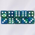 thumbnail image 4 of Juego de dados acrílicos de 16 mm, 10 piezas D6 para RPG MTG DND con bolsa (verde y azul), 4 of 5