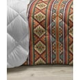thumbnail image 3 of Ethnic Down Alternative Comforter, Knitted Jacquard Illustration Texture Image Geometric Style, Microfiber Quilt for All Season, 5 Sizes, Brown and Dark Blue, by Ambesonne, 3 of 3
