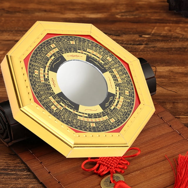 Espejo Bagua Convexo Tradicional Chino Feng Shui, Para Negocios Domésticos Afortunados, Invitando Dinero Y Riqueza De Tesoros Con Trigramas Chien Y Kun