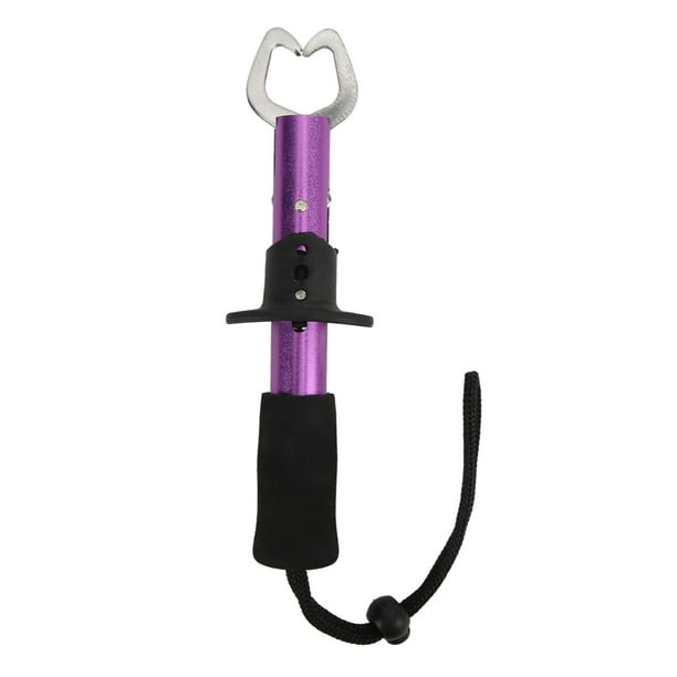 Cergrey Fish Holder, Compact Portable Stainless Steel Fish Grabber For Daily Fishing Purple Purple
