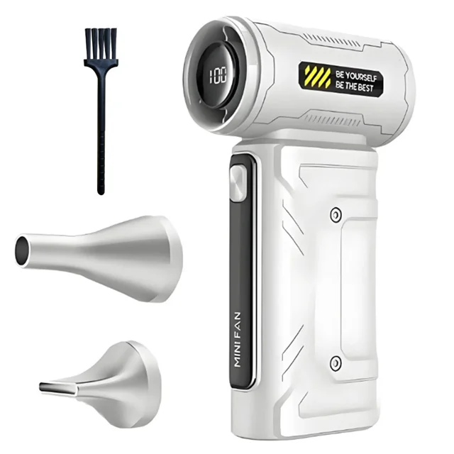 DEBGFS Jet Dry Mini Blower Air Blower Super Fan Turbo Powered Portable 450 000 RPM,white