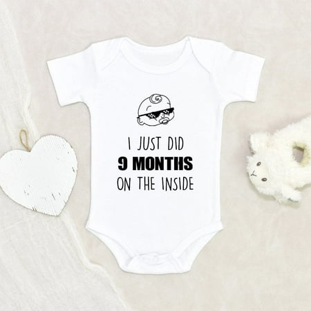 

New Born Baby Onesie Baby Shower Gift I Just Did 9 Months On The Inside Baby Onesie Funny Baby Onesie Unique Baby Clothes