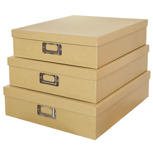 Soul & Lane Decorative Storage Craft Paper Cardboard Boxes (Set of 3