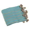 thumbnail image 2 of SARO TH332.I5060 Pom Pom Striped Woven Throw Blanket  Ivory, 2 of 2