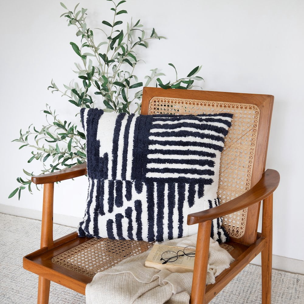 Ox Bay Geometric Shag Decorative Throw Pillow by Stacy Garcia, 22" x 22"