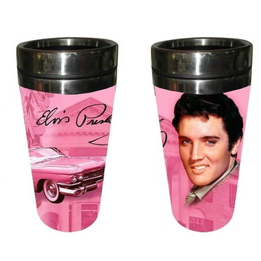 Elvis Presley with Pink Cadillac Drinking Mug 16oz