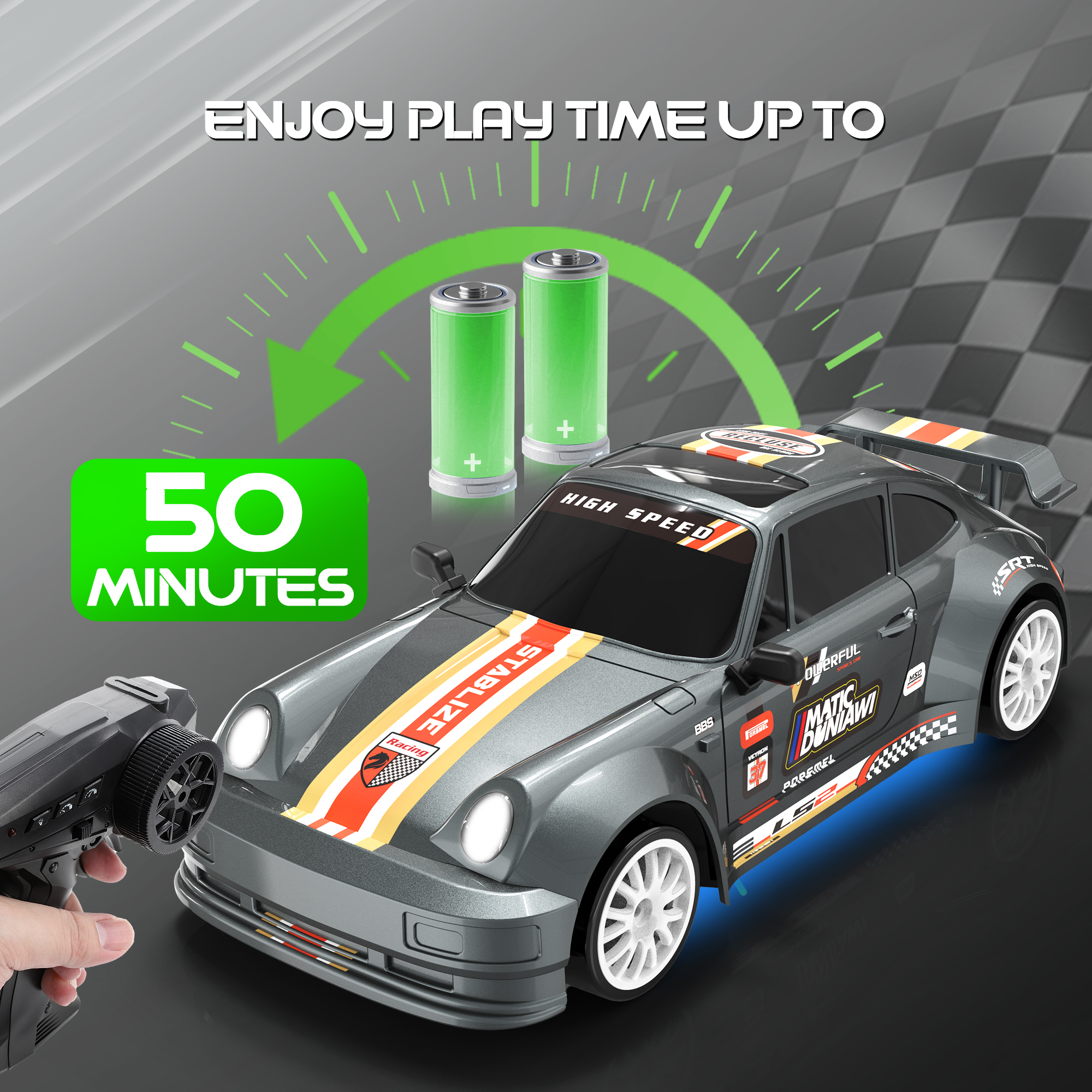 Remote Control Car for Kids, 4WD High Speed RC Cars, Car Toys for 6 7 8-12 Year Old Kid Boys Gifts for Birthday
