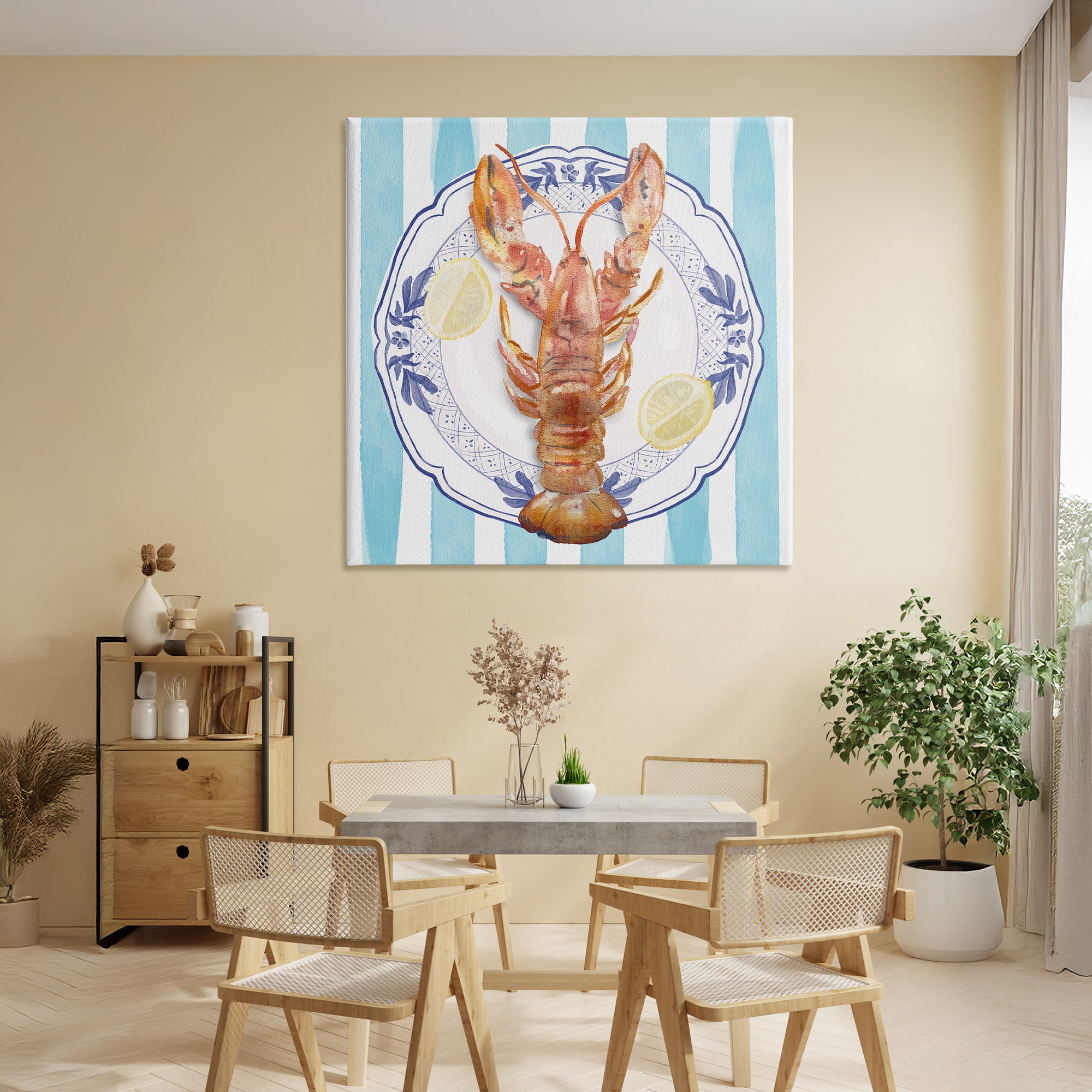 Stupell Industries Lobster Seafood Plate Canvas Wall Art, design by Christie Adams