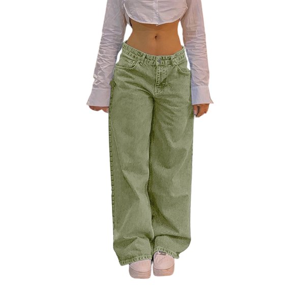 Wide Leg Jeans for Women Trendy Straight Leg Pants Loose Street Style Denim Pants