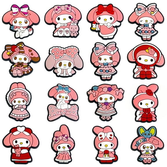 16Pcs melody Cartoon Shoe Decoration Charms, Cute Charms Accessories for Shoes