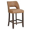 thumbnail image 2 of Vknow Furniture Modern Curved Back 2-Piece Counter Height Bar Stools, Upholstered Kitchen Bar Stools with Footrest for Kitchen Island and Dining Room,Brown, 2 of 8