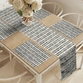 thumbnail image 2 of Ambesonne Abstract Table Runner & Placemats, Tribal Art Lines and Dots, Placemat 4 pcs + Runner 12"x72", Eggshell Charcoal Grey, 2 of 2