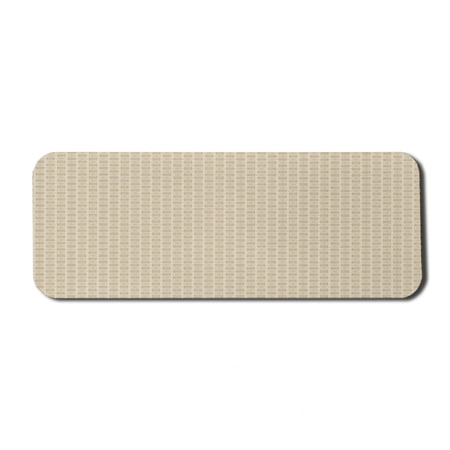 Geometric Computer Mouse Pad  Checkered Squares with Angled Stripes with Rhombus Pattern Abstract Art  Rectangle Non-Slip Rubber Mousepad Large  31  x 12  Gaming Size  Pale Brown White  by Ambesonne