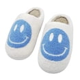thumbnail image 3 of Pantoufle en Peluche Confortable à Visage Souriant, Pantoufle Douillette en Peluche Chaude à Enfiler pour la Maison avec Mousse Mémoire, Pantoufles en Fourrure à Enfiler pour la Maison, Pantoufle Coussinée, Taille 2, Bleu, 3 of 4