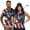 USA Eagle Flag, variant on HUIACONG Couples 4th of July Shirts Sleeveless Golf Tops for Women Breathable Mens Short Sleeve Golf Shirt 1/4 Zip Moisture Wicking Quick Dry Lightweight Outdoor Sports Wear Man S