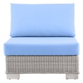thumbnail image 2 of Modway Conway Outdoor Patio Wicker Rattan Armless Chair in Light Gray Light Blue, 2 of 8