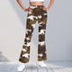 thumbnail image 1 of Pantalones largos con estampado de camuflaje para niñas, forro polar cálido, leggings casuales ligeramente acampanados, traje para niñas de 5 a 16 años., 1 of 6