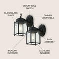 thumbnail image 5 of JONATHAN Y Boston 4.25" 1-Light Farmhouse Industrial Iron/Glass Outdoor LED Sconce, Black/Clear (Set of 2), 5 of 12