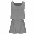 thumbnail image 6 of Ltctricy Womens 2 Piece Trendy Outfits Casual Sleeveless Cropped Tank Tops and Baggy Shorts Lounge Sets with Pockets, 6 of 7