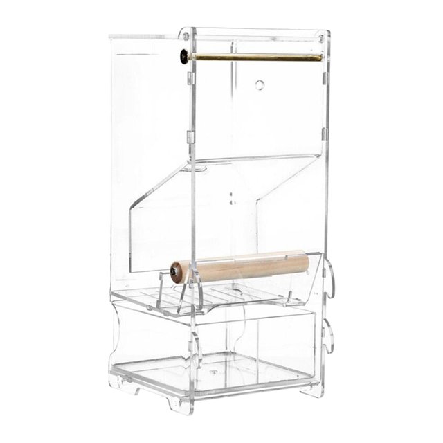 Comedero para pájaros limpio, jaula, accesorios, contenedor de comida de semillas, alimentador de loros, caja de alimentación para canarios, pájaros Yuyangstore Comedero para pájaros