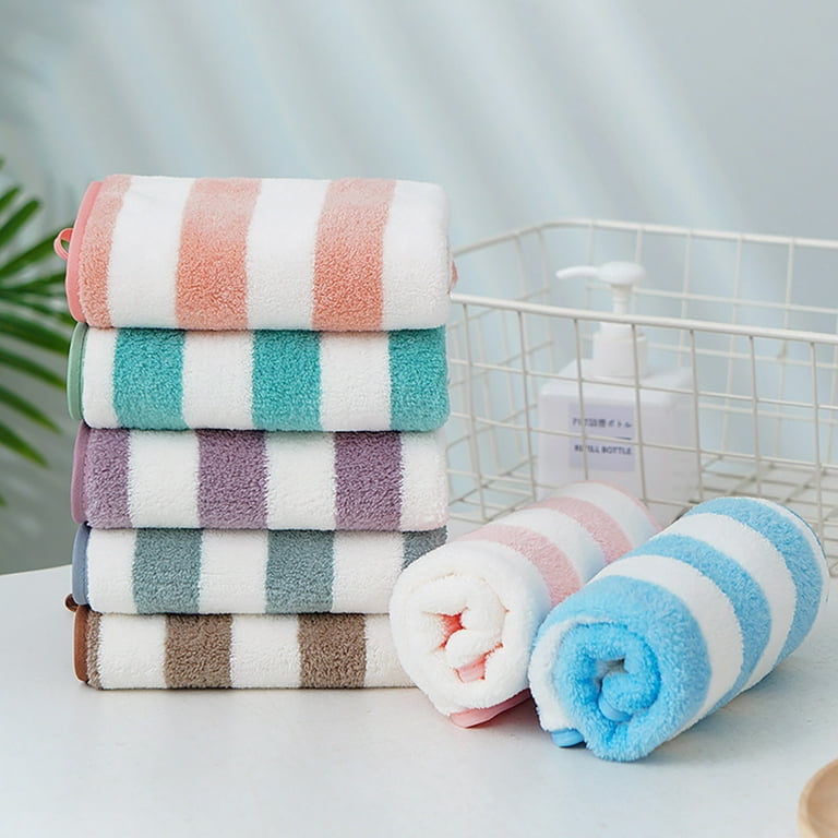 4 Pcs Hanging Hand Towels with Hanging Loop Absorbent Coral Fleece Bathroom