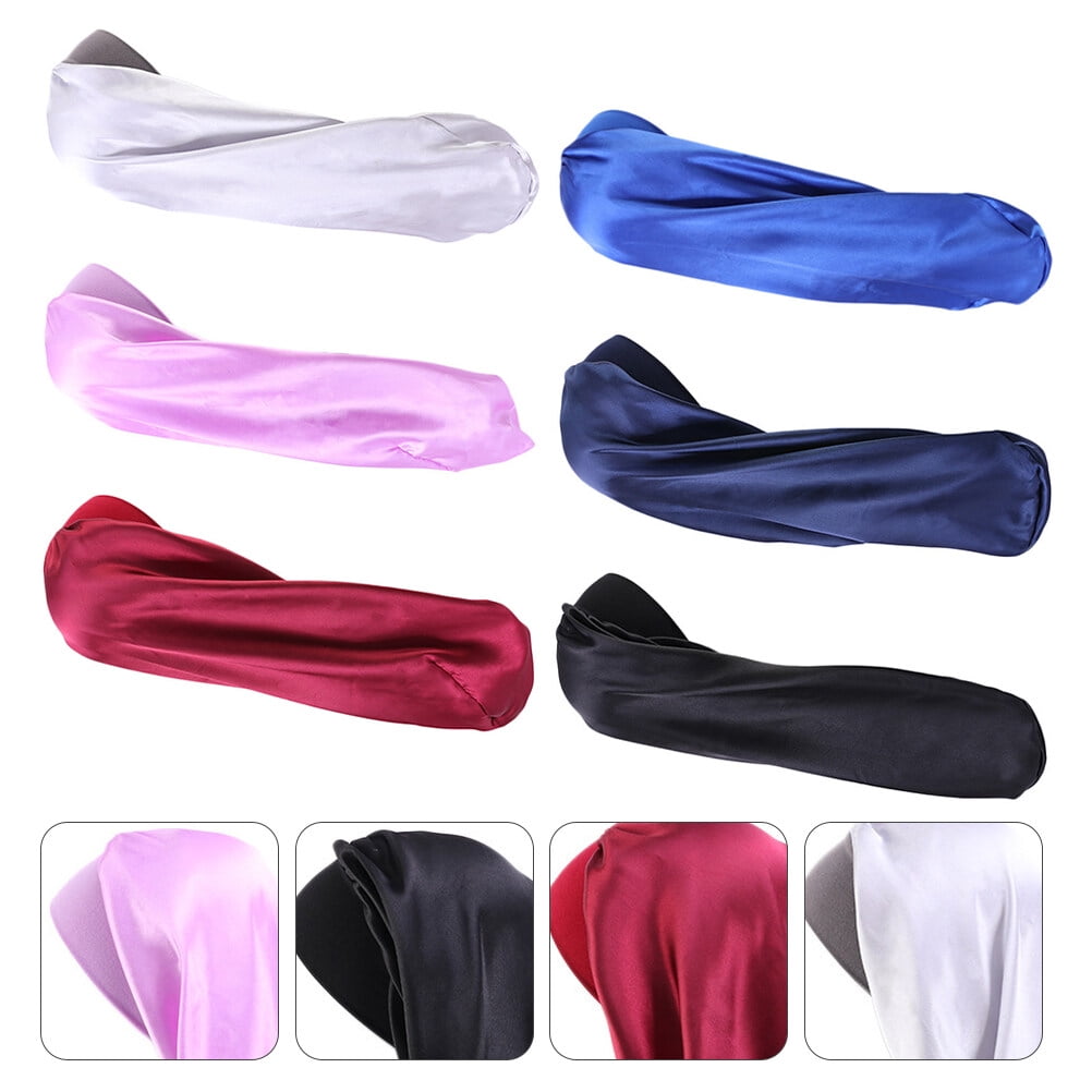 UPKOCH Satin Sleeping Cap with High Elasticity for Women in Assorted Colors Lightweight and Breathable 6 Pieces