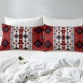 thumbnail image 4 of Western Boho Sheet Set Twin Vintage Red Brown Aztec Bedding American Southwestern Bed Sheets Adults Men,Southwest Tribal Geometric Diamond Bed Sheet Set 3 Piece, 4 of 6