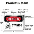 thumbnail image 2 of (2 Pack) Cyanide OSHA Danger Sign 14 Inch X 10 Inch Indoor / Outdoor Rust-Free Aluminum Metal Signs for Workplace, Workshop, and Construction Site, Made in the USA, 2 of 8