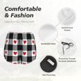 thumbnail image 6 of Lsque Heart Black Buffalo Plaid Gingham Printed Women's Running Shorts with Liner Pockets,Elastic Quick Dry Workout Athletic Gym Yoga Shorts,Womens High Waist Shorts-, 6 of 9