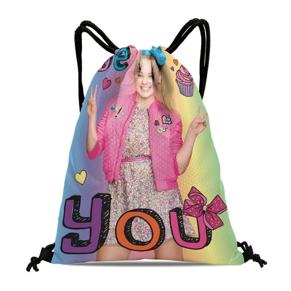 Drawstring Backpack for JoJo Siwa JoJo Siwa Drawstring Pocket Adults Women Men Party Favor Bags Sports for Swimming Gym Travel Hiking Camping Tote Bag 11.8 × 15.7 in