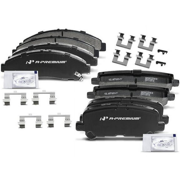Brake Pad Set 8 - Compatible with 2009 - 2015 Honda Pilot 3.5L V6 2010 2011 2012 2013 2014