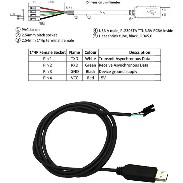 anbefale Fortov straf CH340G USB to TTL Serial Adapter USB to RS232 TTL Converter Download Flash  Line USB to Serial Port for Arduino - Walmart.com